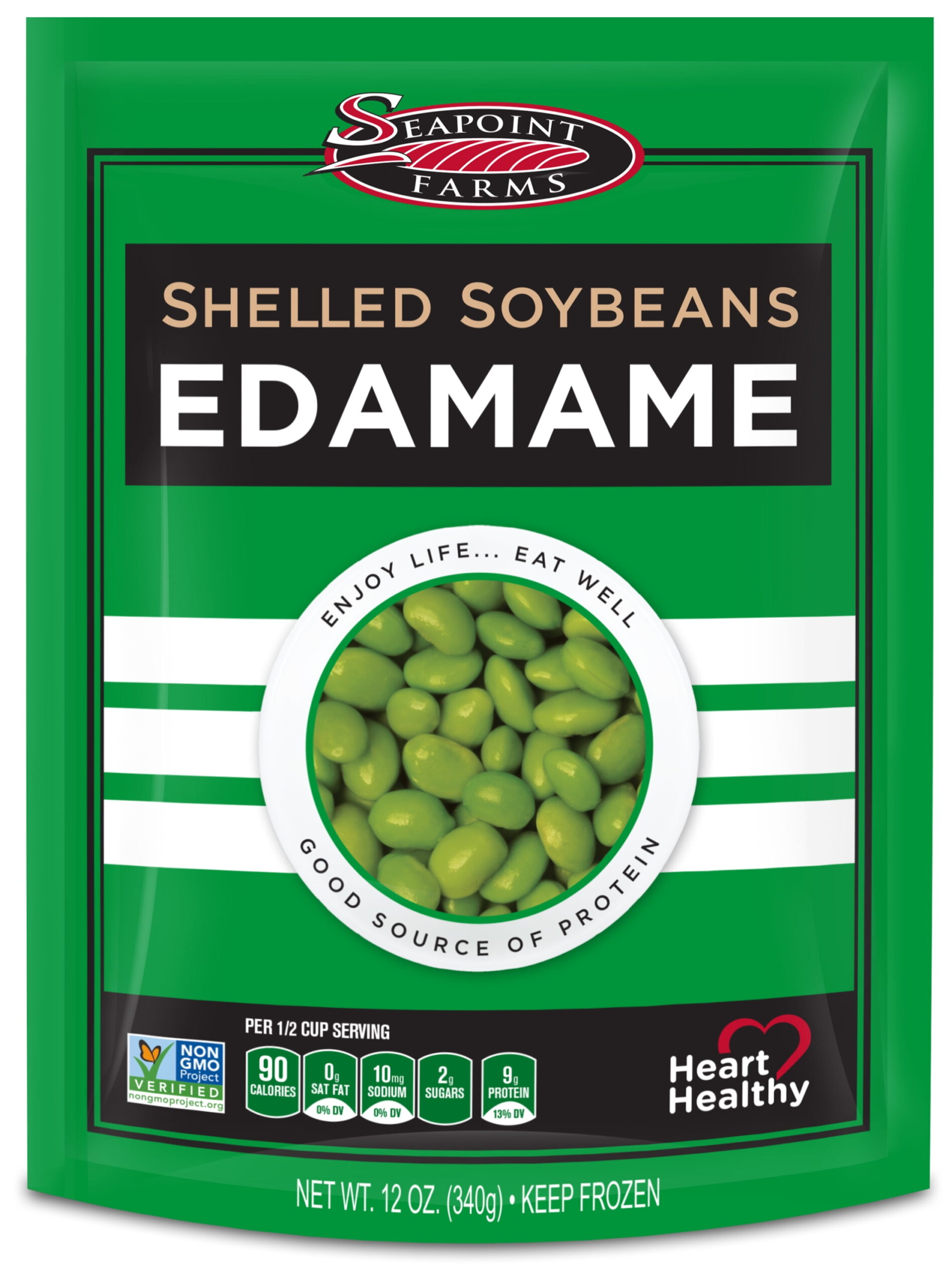 Seapoint Farms Shelled Edamame Soybeans, 12 oz (Frozen)